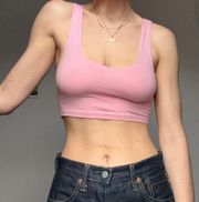 LA Apparel Baby Pink Crop Tank 