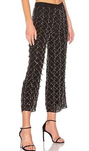 LPA Revolve Beaded Cropped Party Holiday Pant in Gunmetal XS