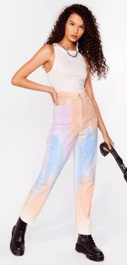 Nasty Gal Straight To The Point Tie Dye Jeans Size 8