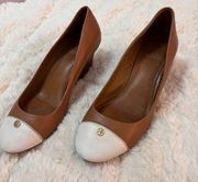 Tory Burch | brown and white wedges