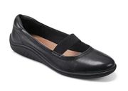 Women's Easy Spirit Golden Round Toe Casual Ballet Flats Black Size 8W