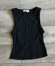 Showpo black ribbed tank top