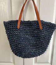 J Jill blue Straw Tote bag