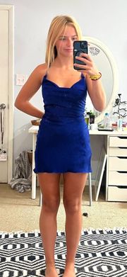 Lucy in the Sky royal blue  mini hoco dress