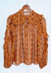 Ulla Johnson Rana Silk Ruffle Blouse Sz. 2