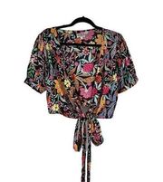 XIX Palms Hawaii Bright Floral Tropical Wrap Shirt.