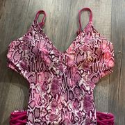 Swim Pink Snakeprint One Piece