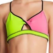 Indah Link Neoprene Bikini Top in Lime NWT