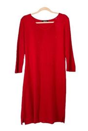 Misook Knit Sheath Knee Length Dress | Red | Small