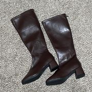 Brown Faux Leather Boots