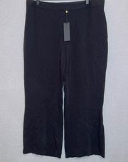 NWT Kobi Halperin Black High Waisted Wide Leg Cropped Angie Pants size 16