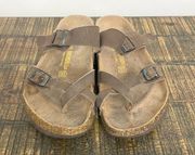 Birkenstock Mayari Women's Mocha Birko-Flor Toe Loop Sandals Size 38