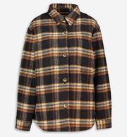 Scotch & Soda Brown Plaid Checkered Shirt Jacket Button Down Shacket Flannel M