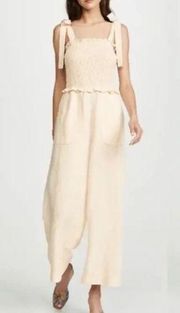 Rebecca Taylor Size 6 Cream Cotton Jumpsuit