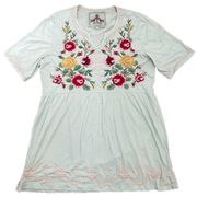 Boho Embroidered Top Size Large