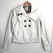 Tulle Anthropologie Cream Cropped Peacoat Women’s Size XS