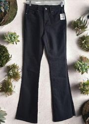 Blank NYC x Free People Womens The Hoyt High Rise Mini Flare Jeans Black Size 26