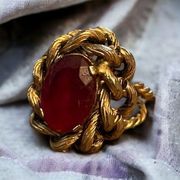 Vintage Ruby chain ring