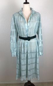 Vintage Discovery seafoam polkadot oversized robe dress 8*