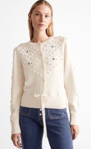 Rose Embroidery Knit Cardigan