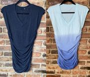 Calia by Carrie Underwood Lot of 2 Black Blue Ombre Ruched Mini Dress Size Small