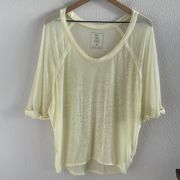 Free People We the Free Buttercup Oversized Burnout Tee T-Shirt XS