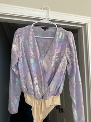 Shimmer Tie Dye Long Sleeve Bodysuit