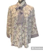 Allegra K blouse with tie front size XL