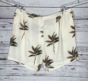 Worthington Woman NWT Size 2X Tropical Palm Tree Print Beach Cover-Up Shorts