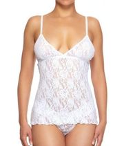 💕HANKY PANKY💕 Signature Lace Padded V-Front Cami Tank Top ~ White Medium M NWT