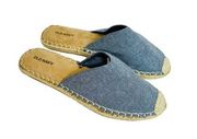 Old Navy Espadrille Mules Slip On Chambray Blue Women’s Size 8