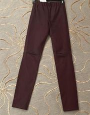 🆕 Theory | Adbelle Leather Leggings Pants Red Currant Burgundy Red 00 Xs