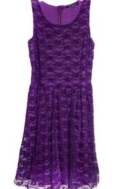 Green Envelope Purple Lace Sheath Sleeveless Dress Medium NEW