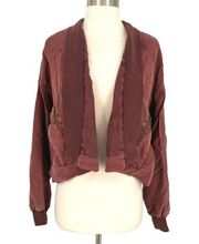 Young Fabulous & Broke The Fara Bomber Jacket Burgundy Size Medium NWT