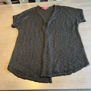 Catherine Malandrino Womens‎ Cardigan Black size Medium Short Sleeve Open Front