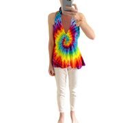 Dharma trading co rainbow halter crop top