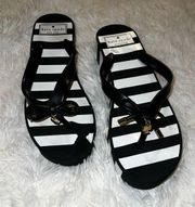 Kate Spade Striped Wedge / Chunky Heel Flip Flops Size Womens 7 Y2K