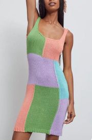 Urban Outfitters UO Kelsie Knit Colorblock Mini Dress