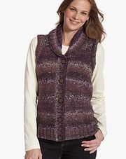 Woolrich wool blend button up space dyed sweater vest cardigan size small