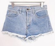 John Galt Denim Button Fly Frayed Hem Jean Shorts Blue Brandy Melville Medium