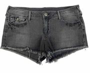 True Religion Grey Denim Cutoff Shorts Size 31 Studs