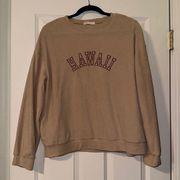 Romwe beige/pink soft hoodless sweatshirt size large