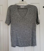 Soft gray knit tee, Size L