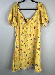 Cakeworthy Disney Snow White Dress Size 4XL Yellow Puffy Sleeve Cotton Poplin