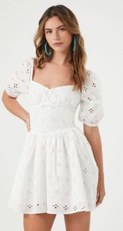 Eyelet Fit And Flare Dress