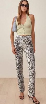 reformation jeans cynthia high rise straight leg cheetah print