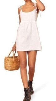 REFORMATION Christie Linen Sundress in White Size Large NWT
