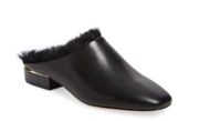 pour la victoire sebina black leather mules slides shoes size 8.5