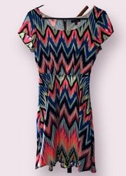 As U Wish Colorful Zig Zag Dress