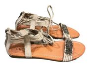 Beige Suede-like Sandals Size 8